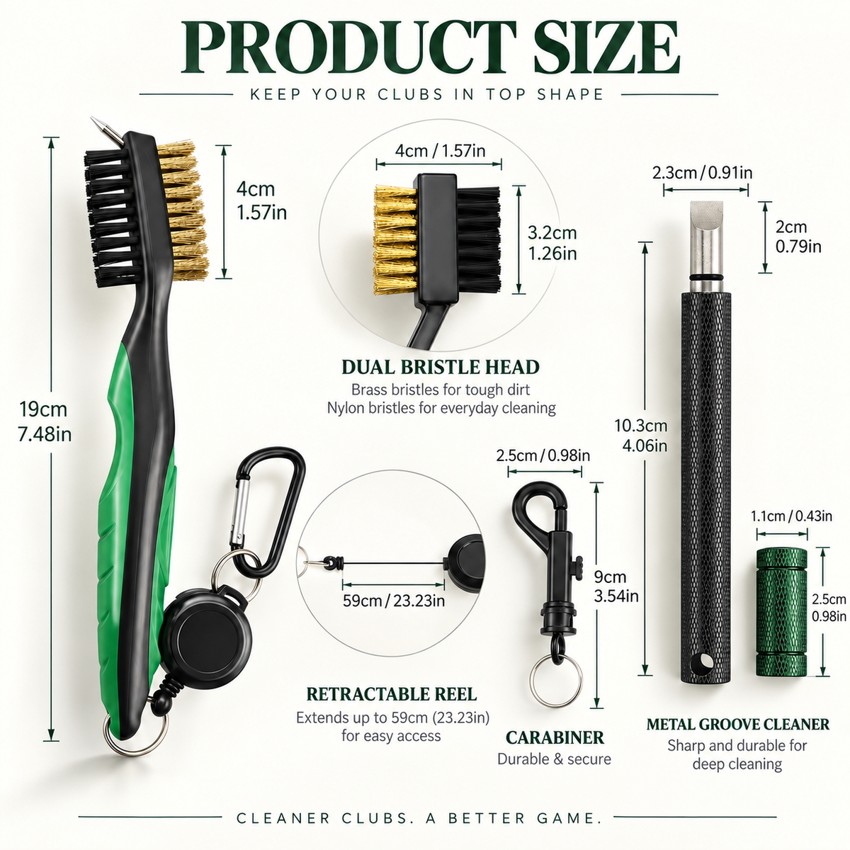 Golf Club Brush & Groove Sharpener Tool