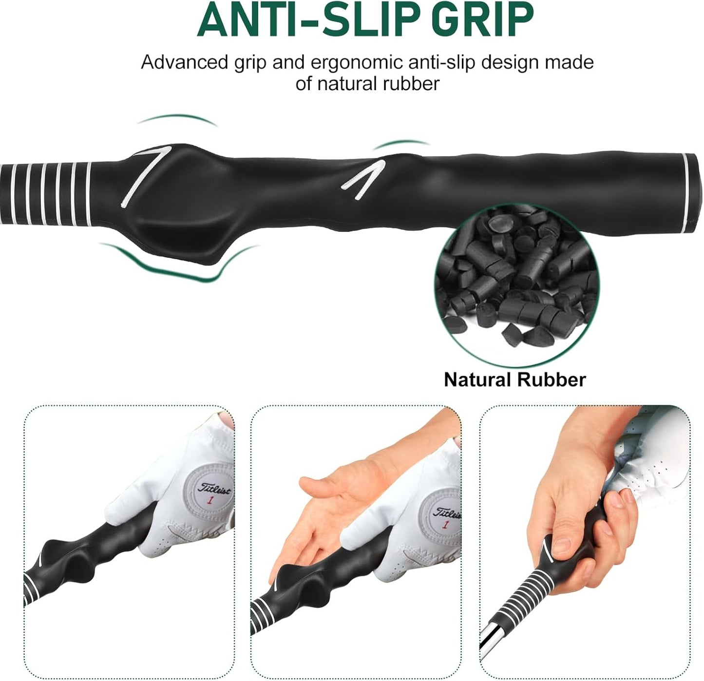 Golf Grip Swing Training Aid - Retractable Click Club Trainer Indoor Practice