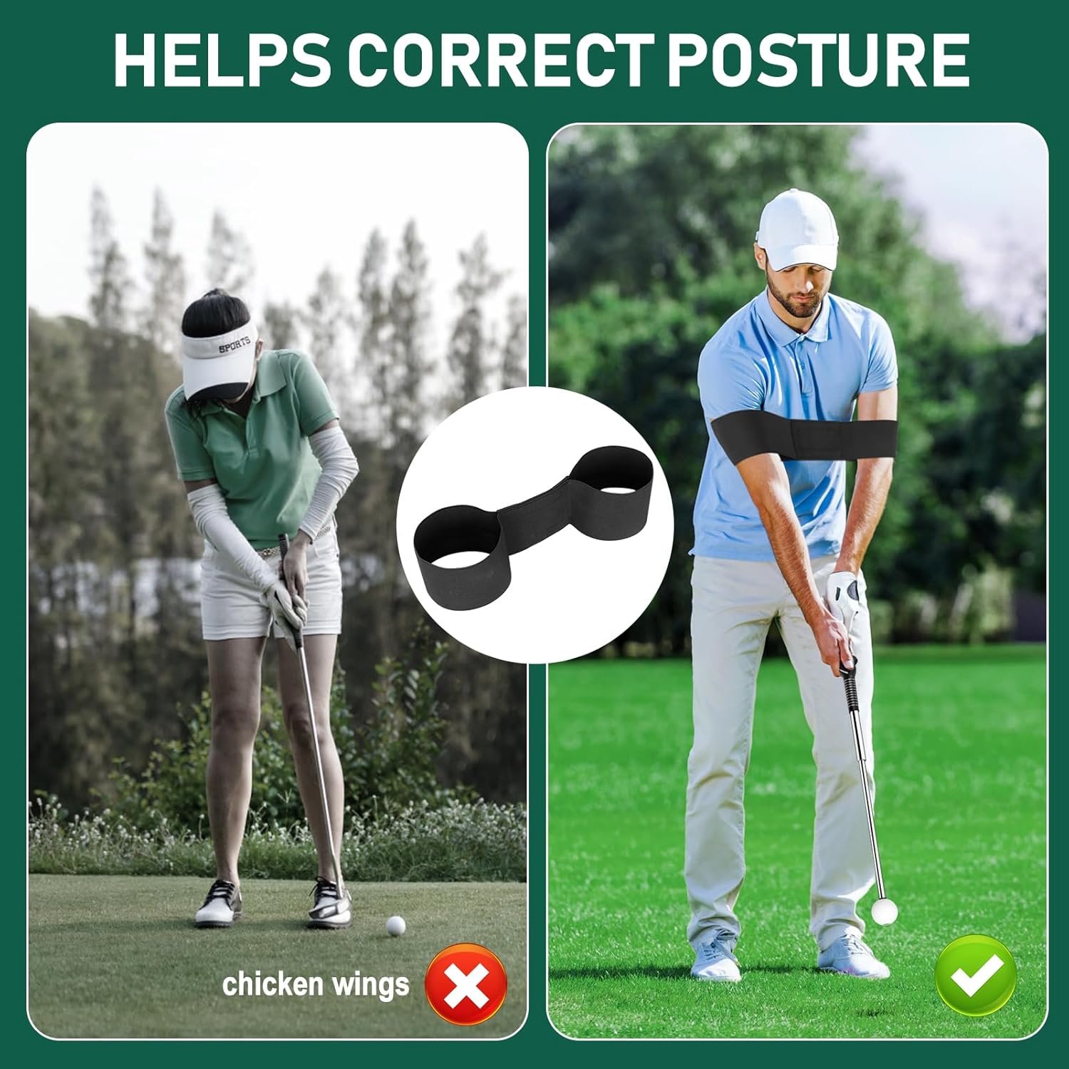 Golf Grip Swing Training Aid - Retractable Click Club Trainer Indoor Practice